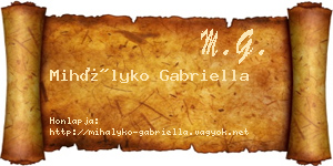Mihályko Gabriella névjegykártya